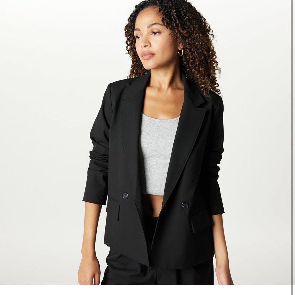NWT The Drop Liza Relaxed Double Breasted Blazer, Black, Size S